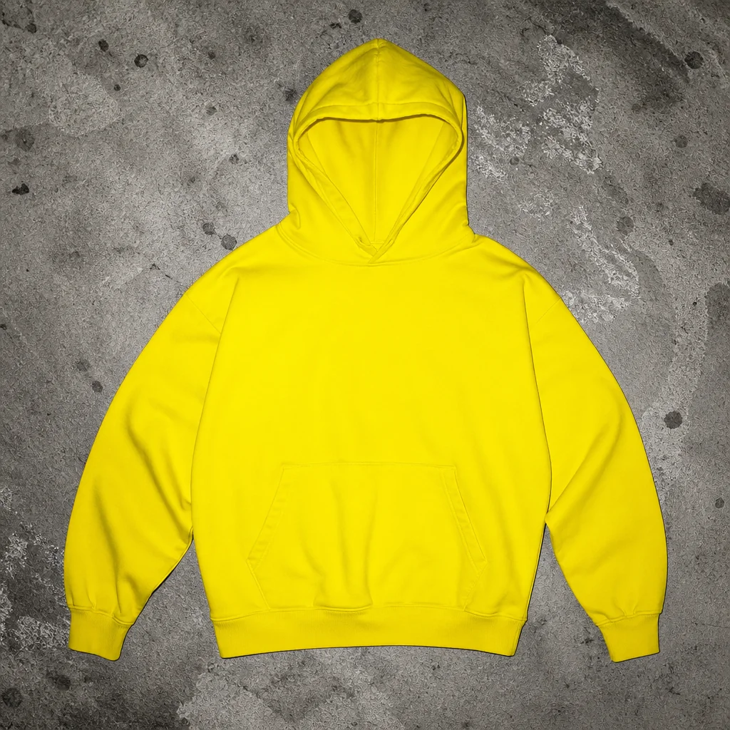 Bluza SMOG ACID w kolorze kwasowej żółci — ujęcie flat lay
