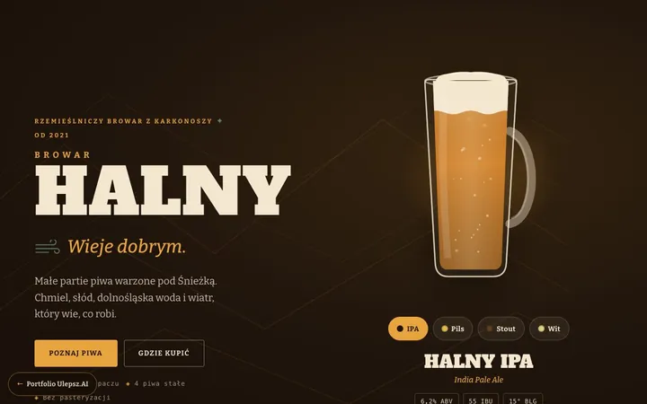 Podgląd strony: Browar HALNY — Browar rzemieślniczy
