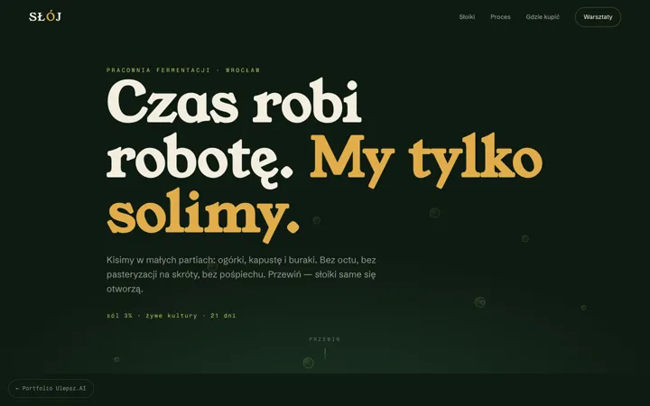 Podgląd strony: SŁÓJ — Pracownia fermentacji
