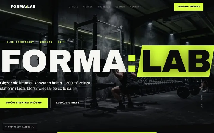 Podgląd strony: FORMA:LAB — Klub treningowy premium